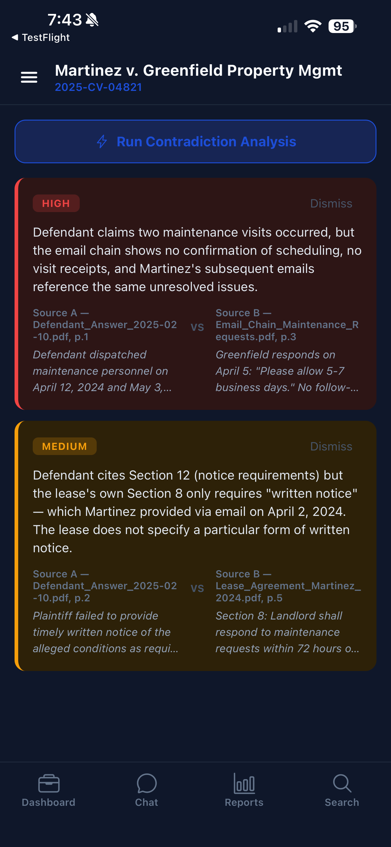 Contradiction analysis